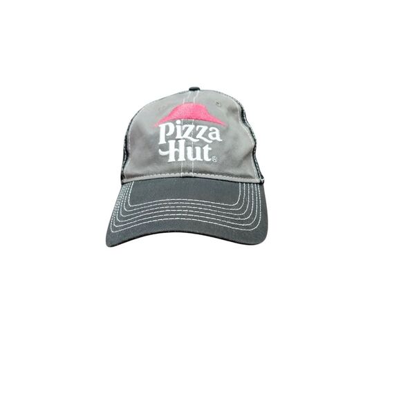 Pizza Hut Hat‎ Cap Unisex Black Strapback Mesh Back Employee Uniform Adjustable - Picture 1 of 6